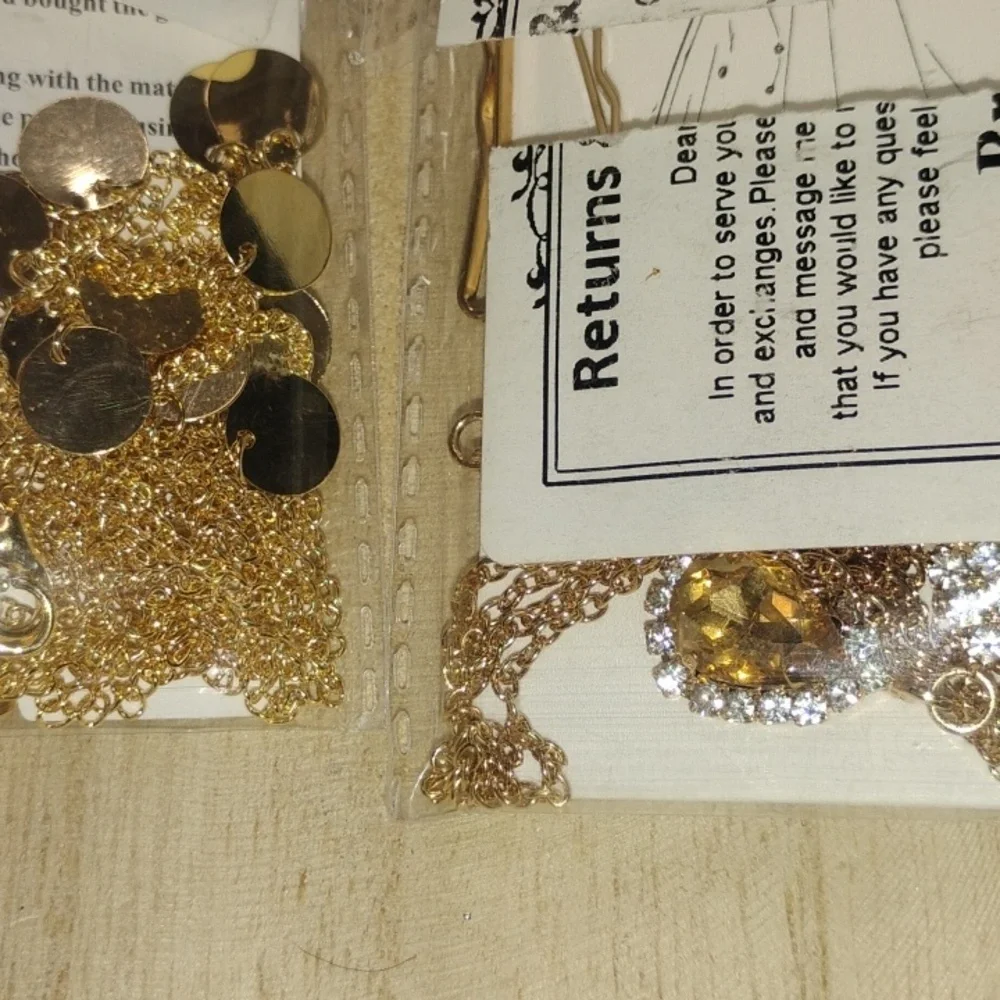 Brinie Gold Tone Wedding Women's Headbands 2 Different Ones